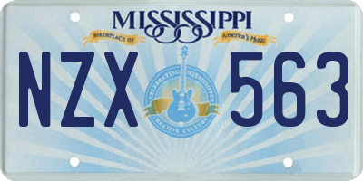 MS license plate NZX563