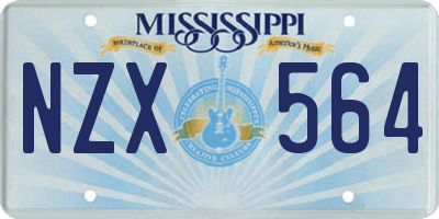 MS license plate NZX564