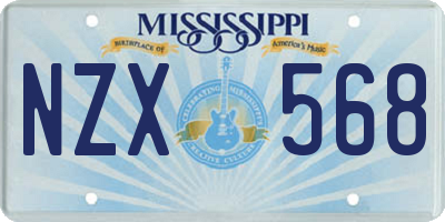 MS license plate NZX568