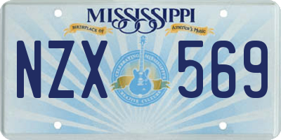 MS license plate NZX569