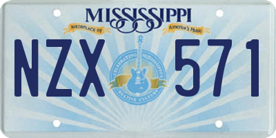 MS license plate NZX571