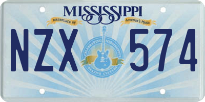 MS license plate NZX574