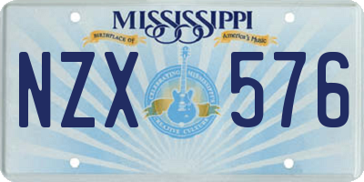 MS license plate NZX576