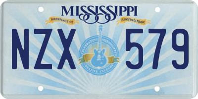 MS license plate NZX579