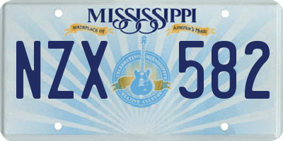 MS license plate NZX582