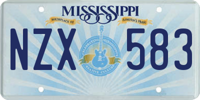 MS license plate NZX583