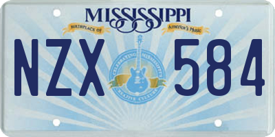 MS license plate NZX584