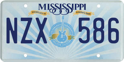 MS license plate NZX586