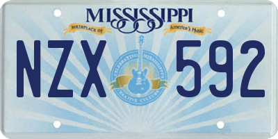 MS license plate NZX592
