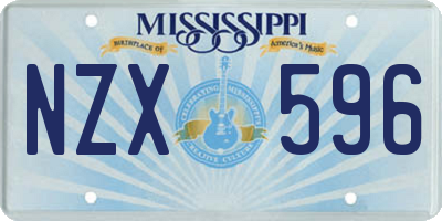 MS license plate NZX596