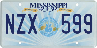 MS license plate NZX599