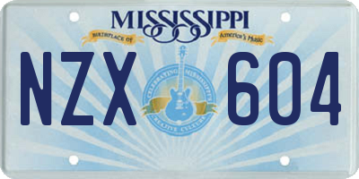 MS license plate NZX604