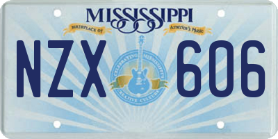 MS license plate NZX606