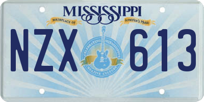 MS license plate NZX613