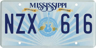 MS license plate NZX616