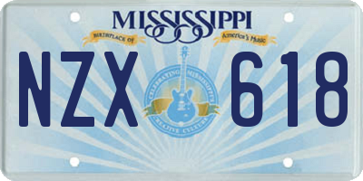 MS license plate NZX618