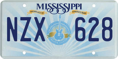 MS license plate NZX628