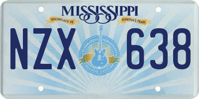MS license plate NZX638