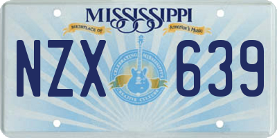 MS license plate NZX639