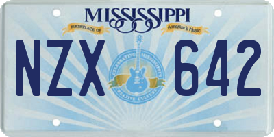 MS license plate NZX642