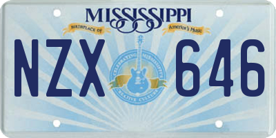 MS license plate NZX646