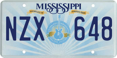 MS license plate NZX648