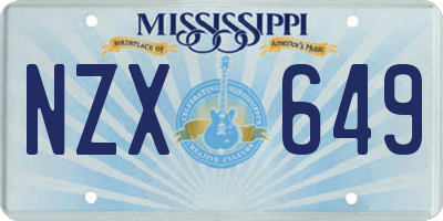 MS license plate NZX649