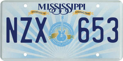 MS license plate NZX653