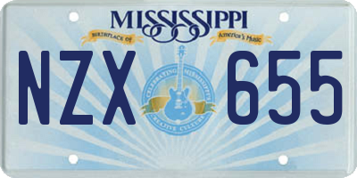 MS license plate NZX655