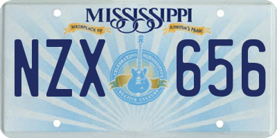 MS license plate NZX656