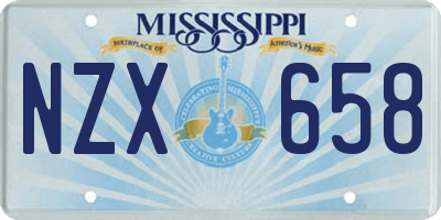 MS license plate NZX658