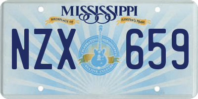 MS license plate NZX659