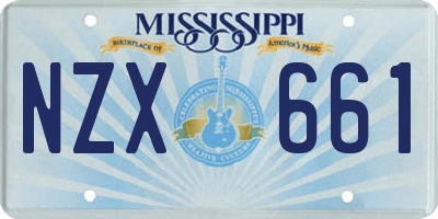 MS license plate NZX661