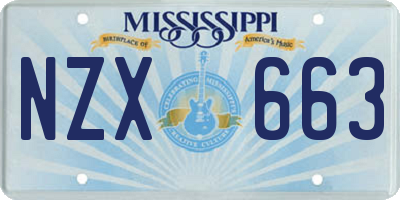 MS license plate NZX663