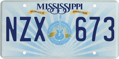 MS license plate NZX673