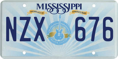 MS license plate NZX676