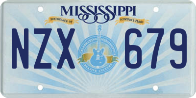 MS license plate NZX679