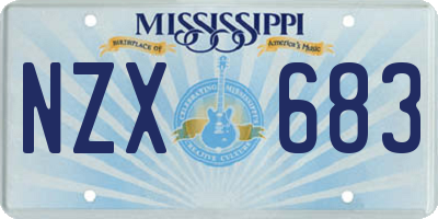 MS license plate NZX683
