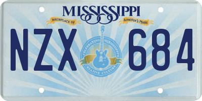 MS license plate NZX684