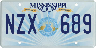 MS license plate NZX689