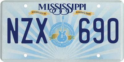 MS license plate NZX690