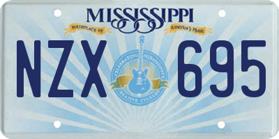 MS license plate NZX695