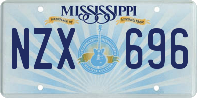 MS license plate NZX696