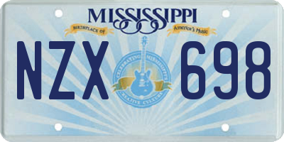 MS license plate NZX698