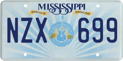MS license plate NZX699