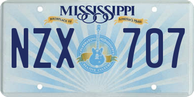 MS license plate NZX707