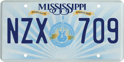 MS license plate NZX709