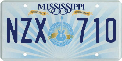 MS license plate NZX710