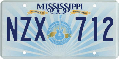 MS license plate NZX712