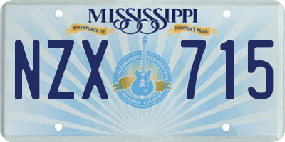 MS license plate NZX715